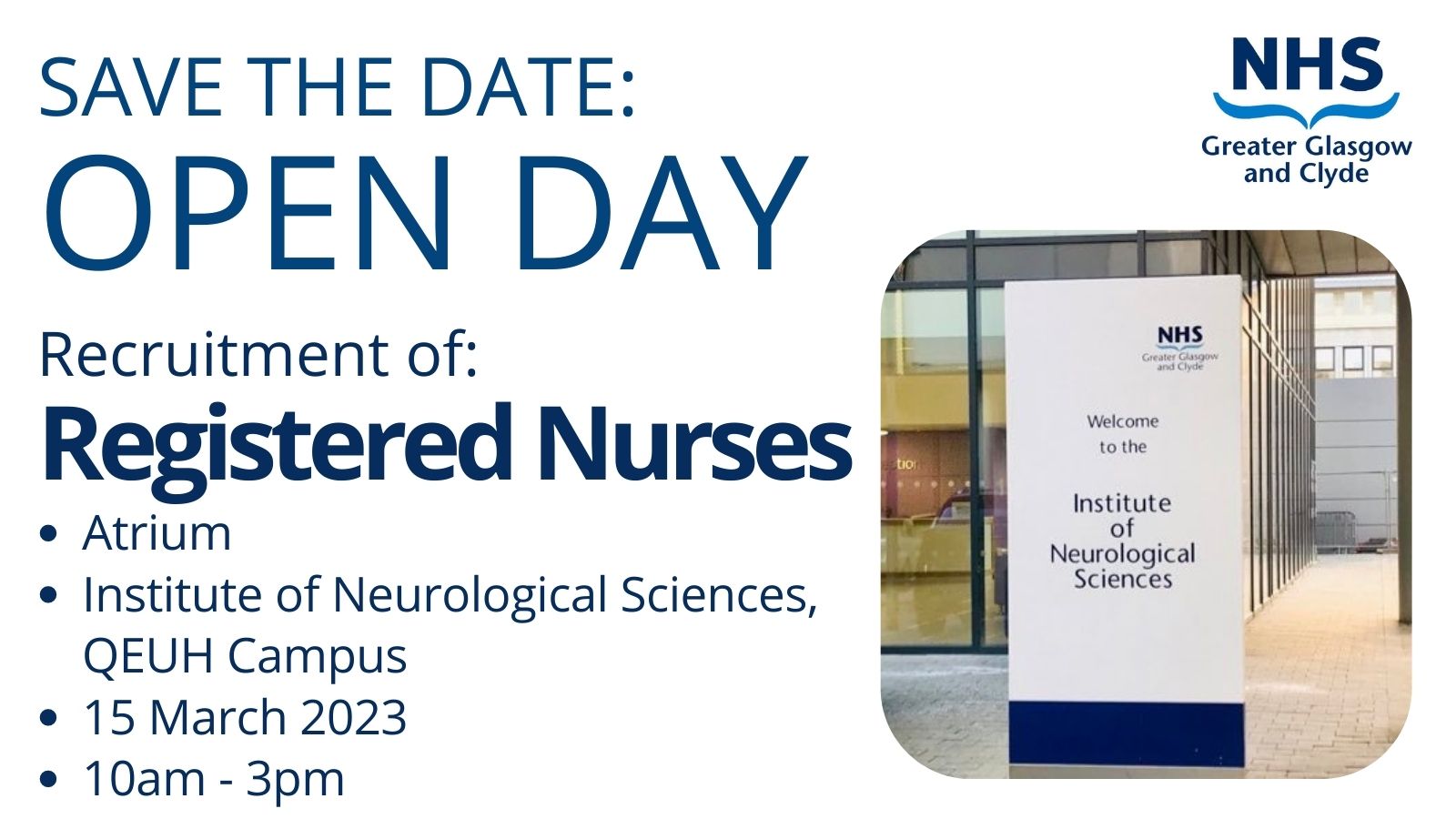 NHS Greater Glasgow and Clyde on Twitter "Recruitment Open Day** We invite band 5 nurses along