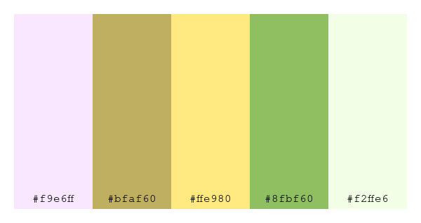 ColPaletteBot's tweet photo. Beep beep, here's a pretty color palette for you!
color-scheme.js parameters used:
- hue: 304
- variation: light
- colors: #f9e6ff, #bfaf60, #ffe980, #8fbf60, #f2ffe6
Have a lovely day!
#twitterbot #colorpalette #colors #palette #prettycolors https://t.co/xEzyIHEmNd