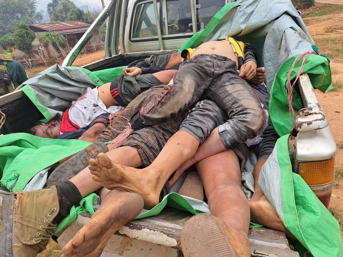 spring_2021's tweet photo. TW//Death

On March 12th, PDF Comrades found the bodies of 3 monks and 30 people killed by the Military Troops in the village monastery while clearing the area of ​​NantNaing village in PingLaung Tsp, Shan State where the terrorist troops were stationed.

#2023Mar12Coup https://t.co/Hqulk8D7QR