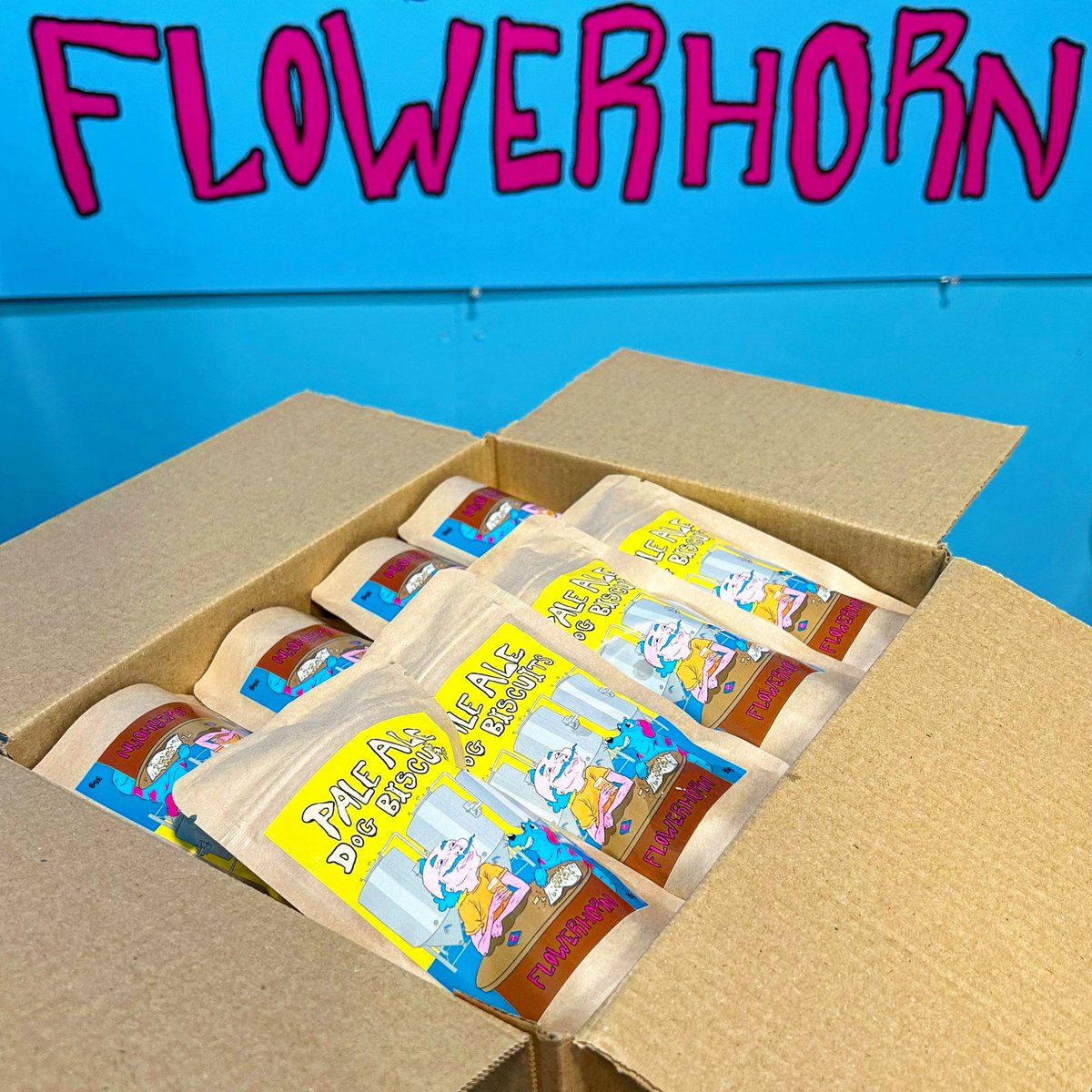 Get pale ale dog biscuits delivered to your door! Free local delivery every Thursday to CF and NP postcodes on orders over £15 and free national deliveries on orders over £50. <a href="/flowerhornbrew/">flowerhornbrew</a> beers are also available so you can grab treats for everyone! Flowerhorn.co.uk/shop