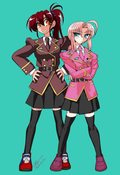 #女の子二人のイラストを貼る見た人もやる 