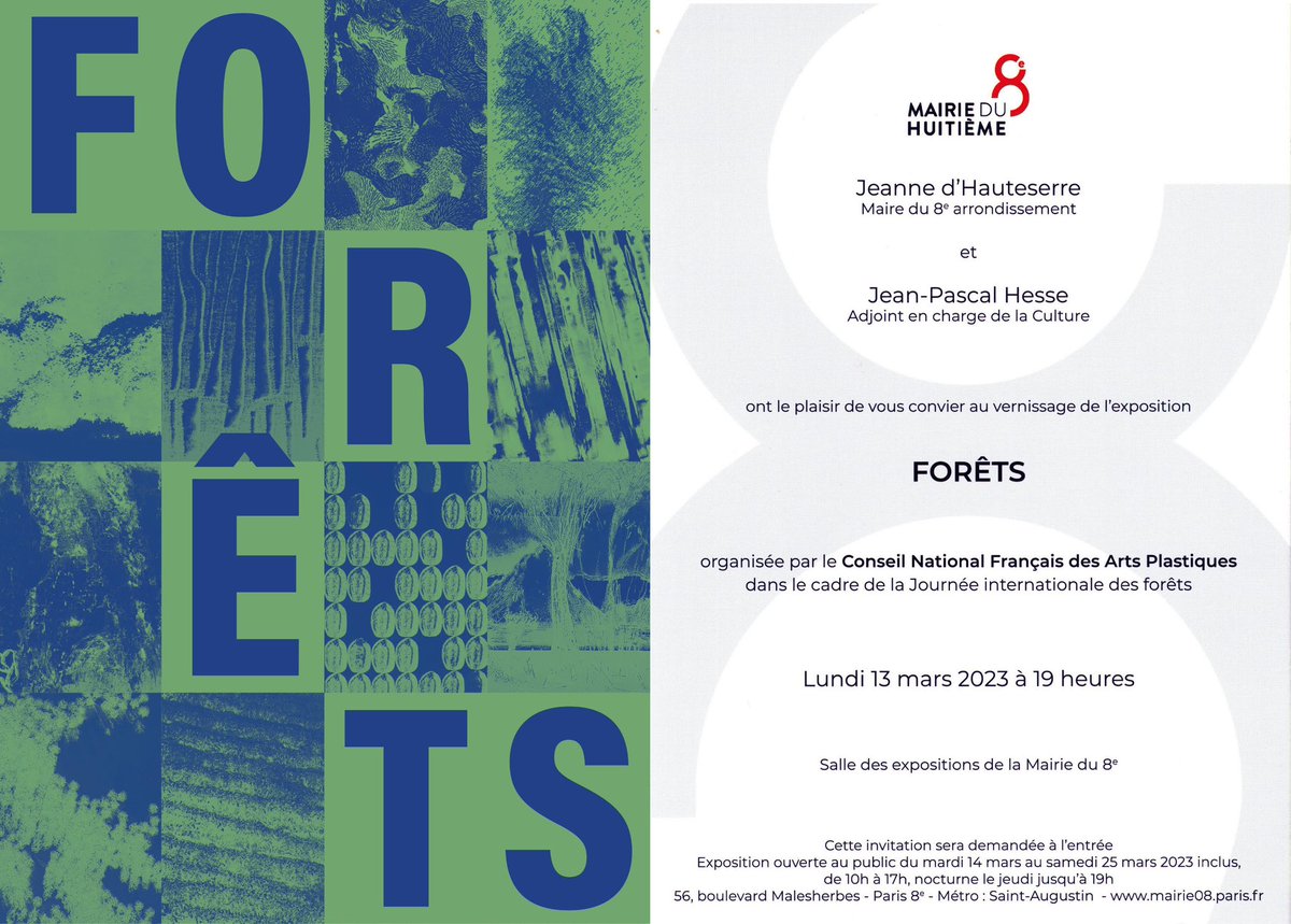 eoroioco's tweet photo. #expistion #mairie8e #paris avec #cnfap #forêts #journeeinternationaledesforêts 14.03 au 25.03.2023
@CNFAP1 https://t.co/1OmNGJcXC5