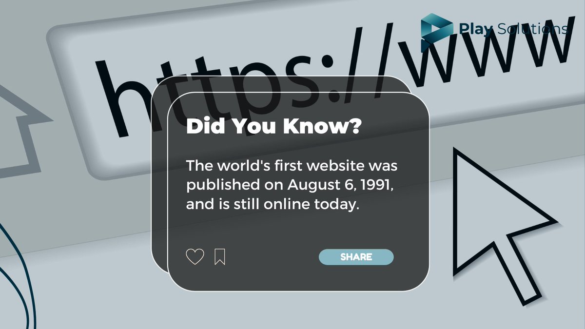 PlaySolutionsRO's tweet image. Did you know this? 👀

The #firstwebpage went live on August 6, 1991, and it was dedicated to providing information on the World Wide Web project. 🌐

Today, about 1.9 billion websites are online.