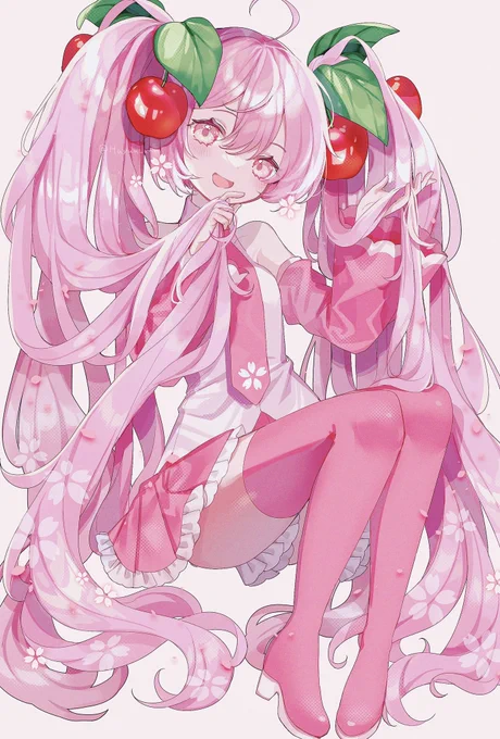 暖かくなってきたので桜ミクさん描いた #初音ミク  #桜ミク 