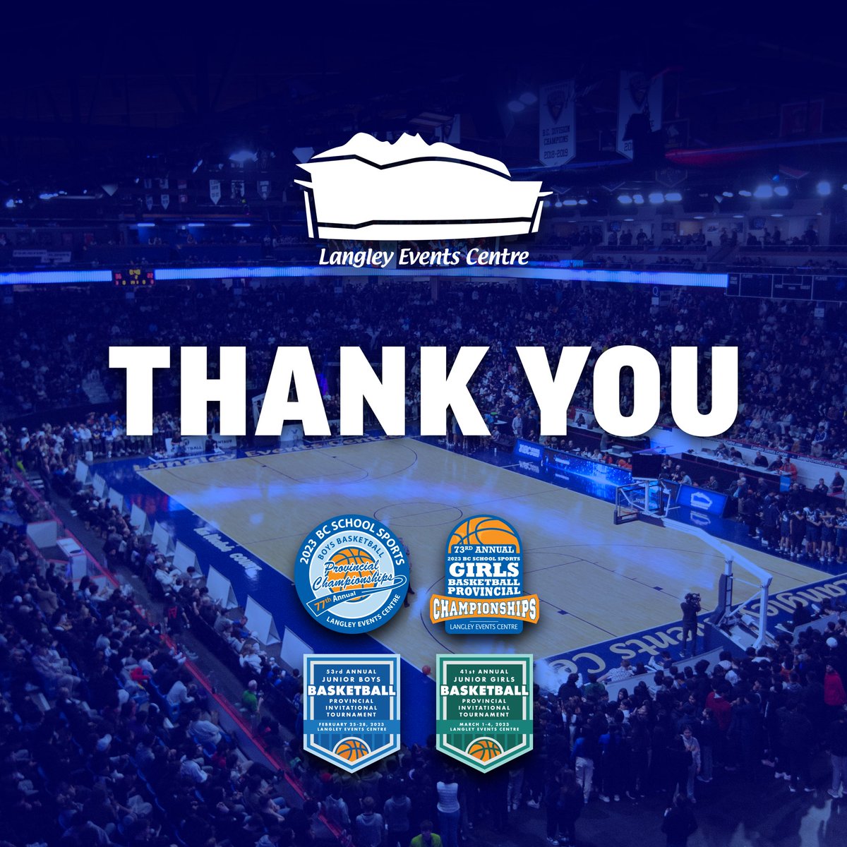 LangleyEvents's tweet photo. With that, two of the craziest but two of the most rewarding weeks comes to a close. After 356 basketball games all we can say is thanks to everyone who makes this event as special as it is. https://t.co/FTccoEt7bd