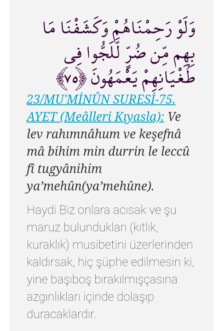 Çok ibretlik bir ayet Allahım ne olur bizi doğru yola ilet ve yolundan saptırma... Aminn