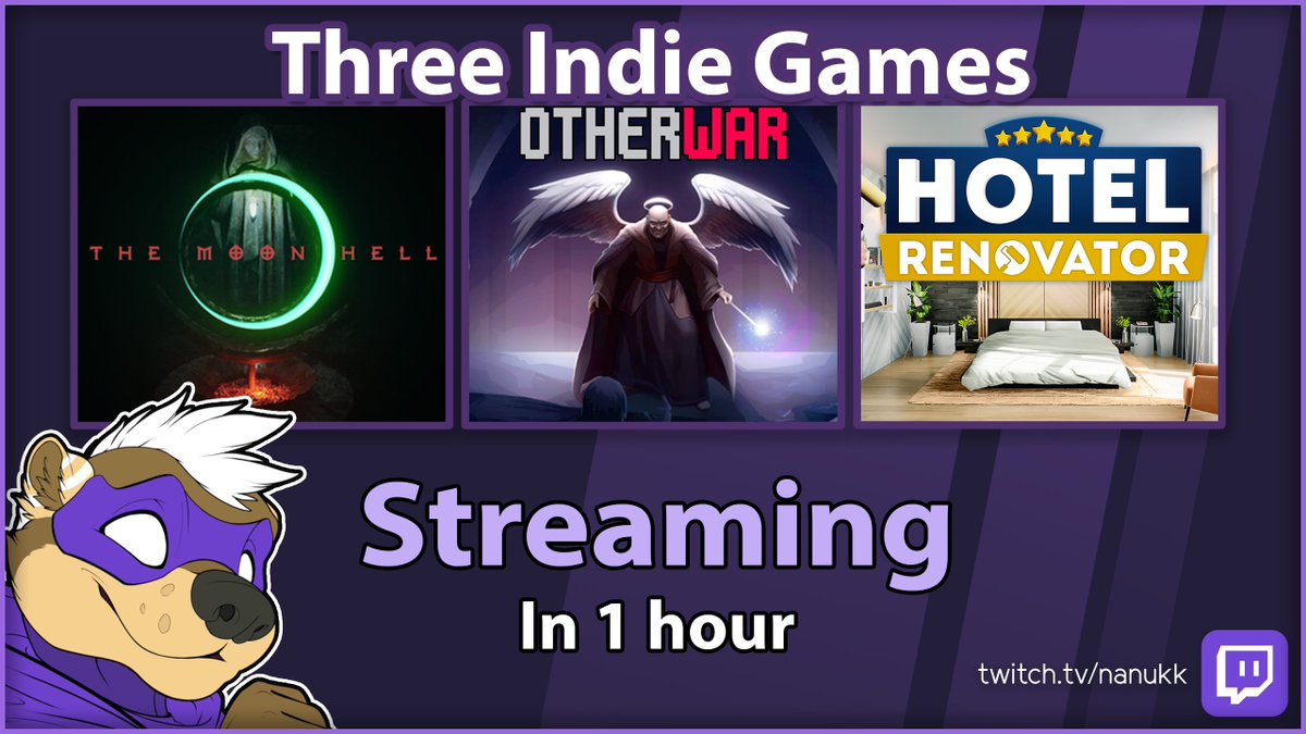 NanukkLuik's tweet photo. Indie Games Sunday is back baby! And on time! Today we have these 3 days setup in line.

See you in an hour beans!~

#stream #twitch #streaming #indie #furry #vtuber #Vtubers 

#themoonhell #otherwar #hotelrenovator

🔗 in 🧵 when live! https://t.co/o8aAFEI212