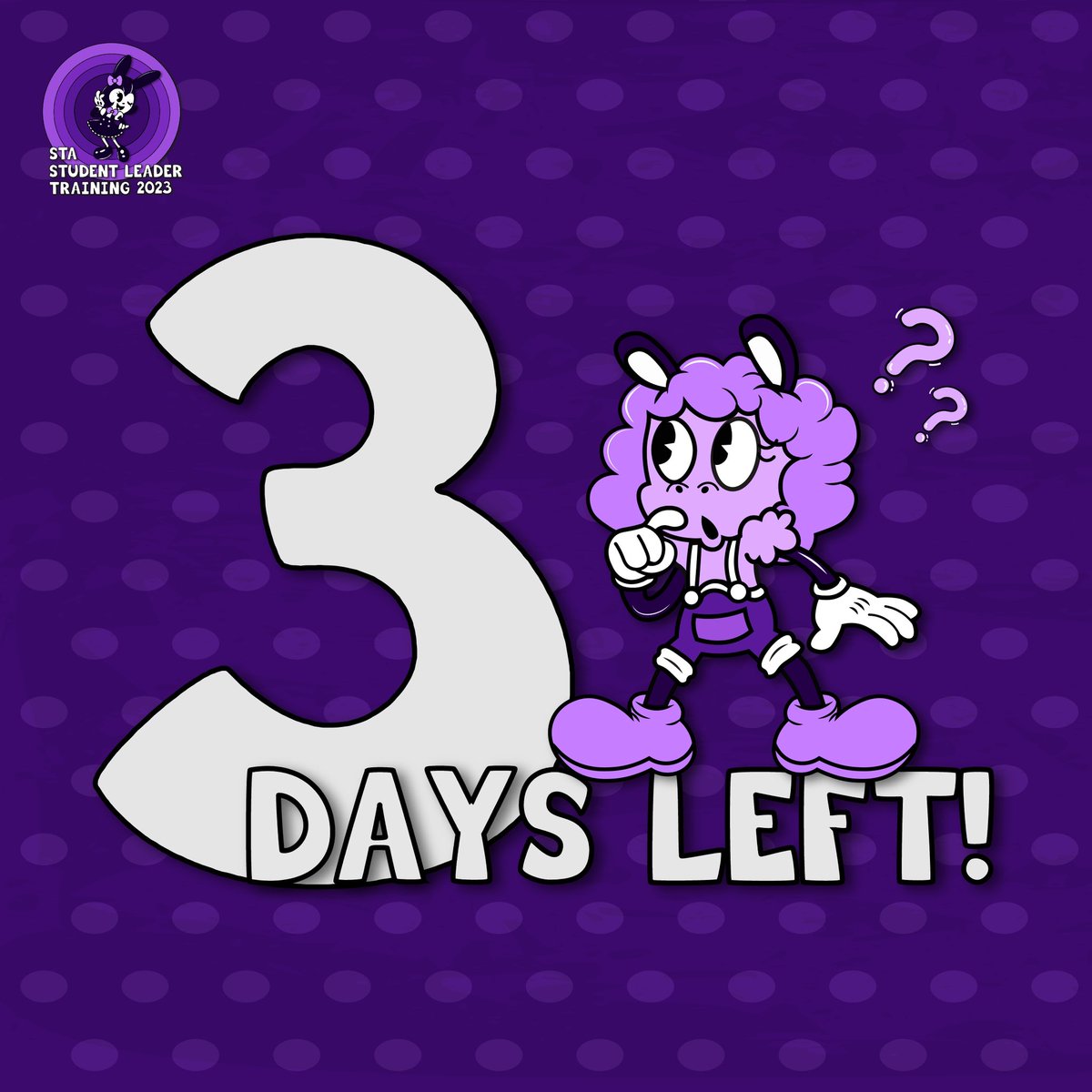 ClubGenerateSTA's tweet photo. Who said what?😱 Did you say 3 DAYS LEFT to Student Leader Training 2023?🎉 It’s time to gear up and pack your bags because the event is just around the corner!💜 #STAxPS2023 https://t.co/99W19OjaMI