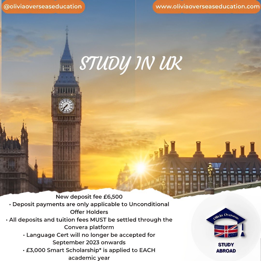 oliviaoverseas's tweet photo. Want to study in 🇬🇧 UK ? Here’s the great news for the future students of our country .
Choose your own path with @oliviaoverseas
#education #educate #EducationForAll #educationmotivation #EducationOpportunities #oliviaoverseaseduction #techezzinfos #techezz https://t.co/kQTS4tVriN