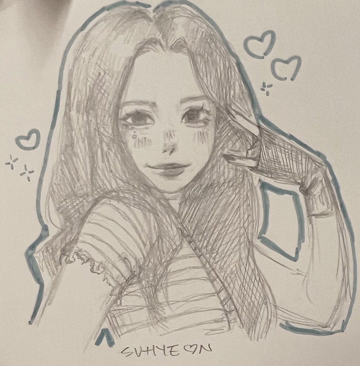 kaoyang_'s tweet photo. Little doodles I got to show to suhyeon and sheon during the billlie event today 🥹 https://t.co/OywMn9ZY3r