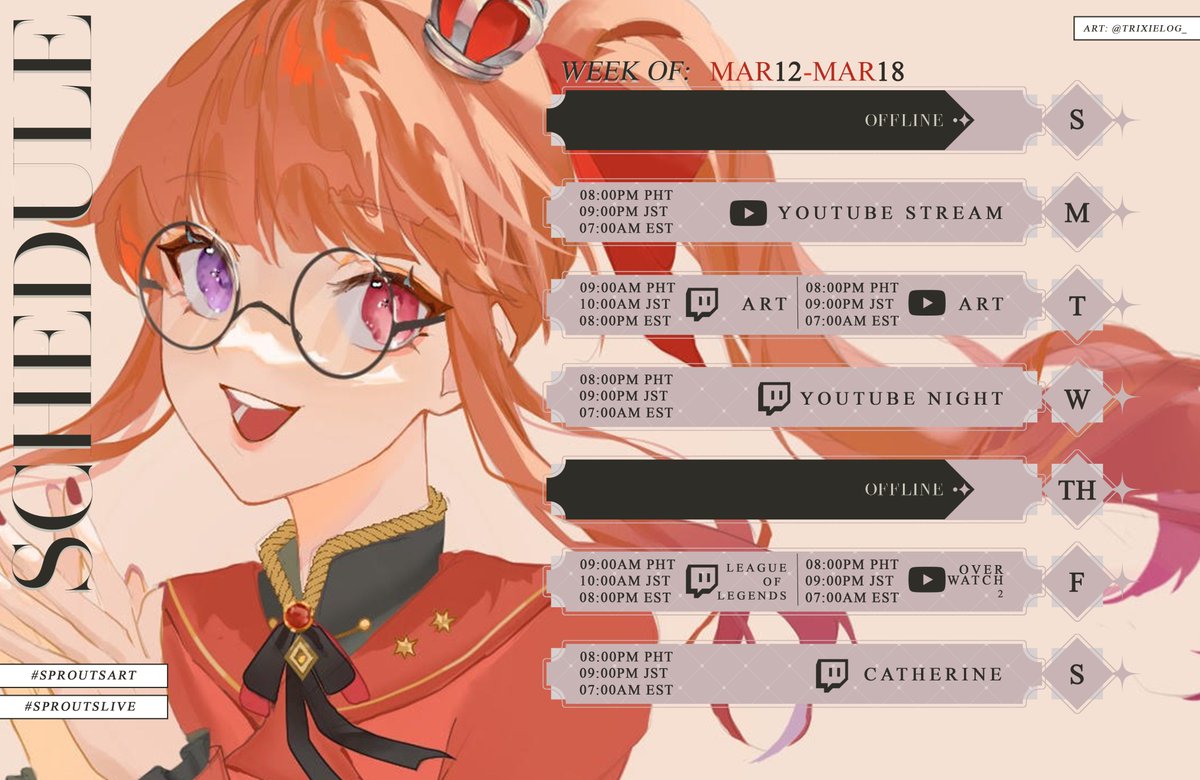 doremiiart's tweet photo. β¨ ππππππ ππππππππ π±
week of 3/12 - 3/18
Art: #sproutsart
Live: #sproutslive
Meme: #dorememe
π: #miicharap
Fan Name: Sprouts π±
β¬οΈTwitch/YT Link and Character Sheet in replies β¬οΈ https://t.co/uDVdBjWwft