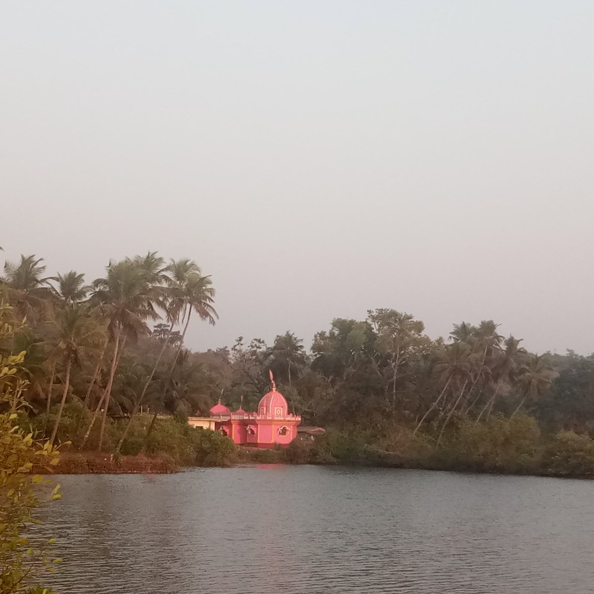 A temple by the river.