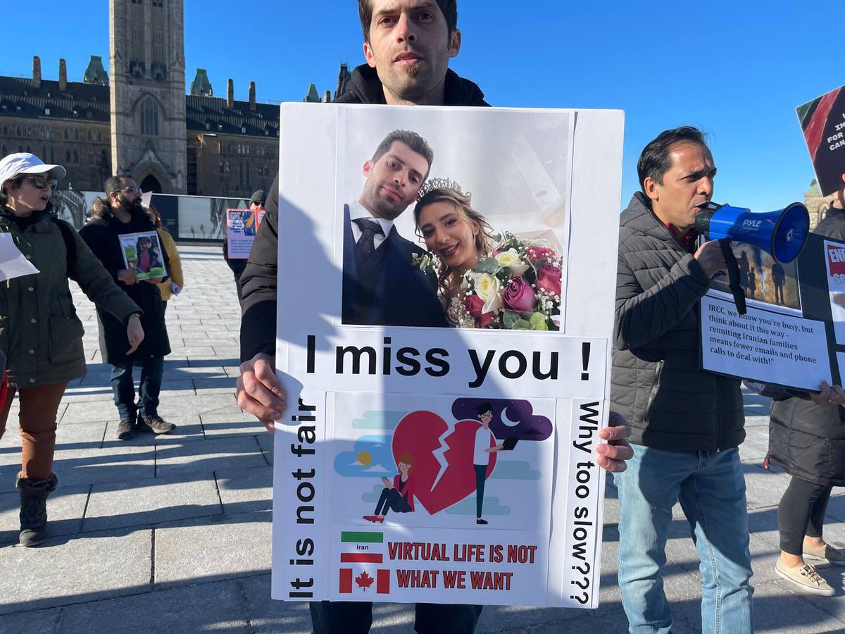 Iranian_SS's tweet photo. We demand faster processing of our #SpousalSponsorship applications. Canada must acknowledge the importance of family reunification and rectify its immigration policies. @CBCNews @CTVNews @natalinanoel @MortazaviMahsa @CitImmCanada https://t.co/cawIj2EVHl