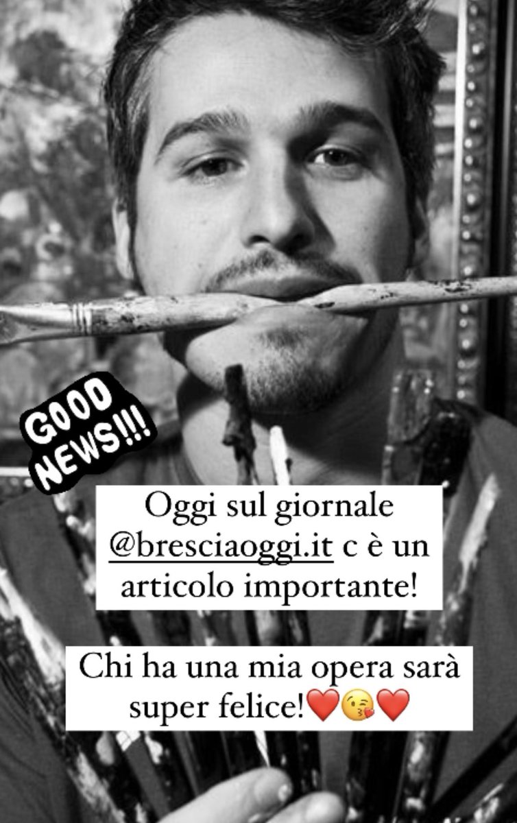 XausaWalter's tweet photo. Oggi la mia vita artistica cambierà dopo l’articolo su @bresciaoggi_it @BresciaOggiIT - non posso più nasconderlo! https://t.co/p4fKb4N4VT