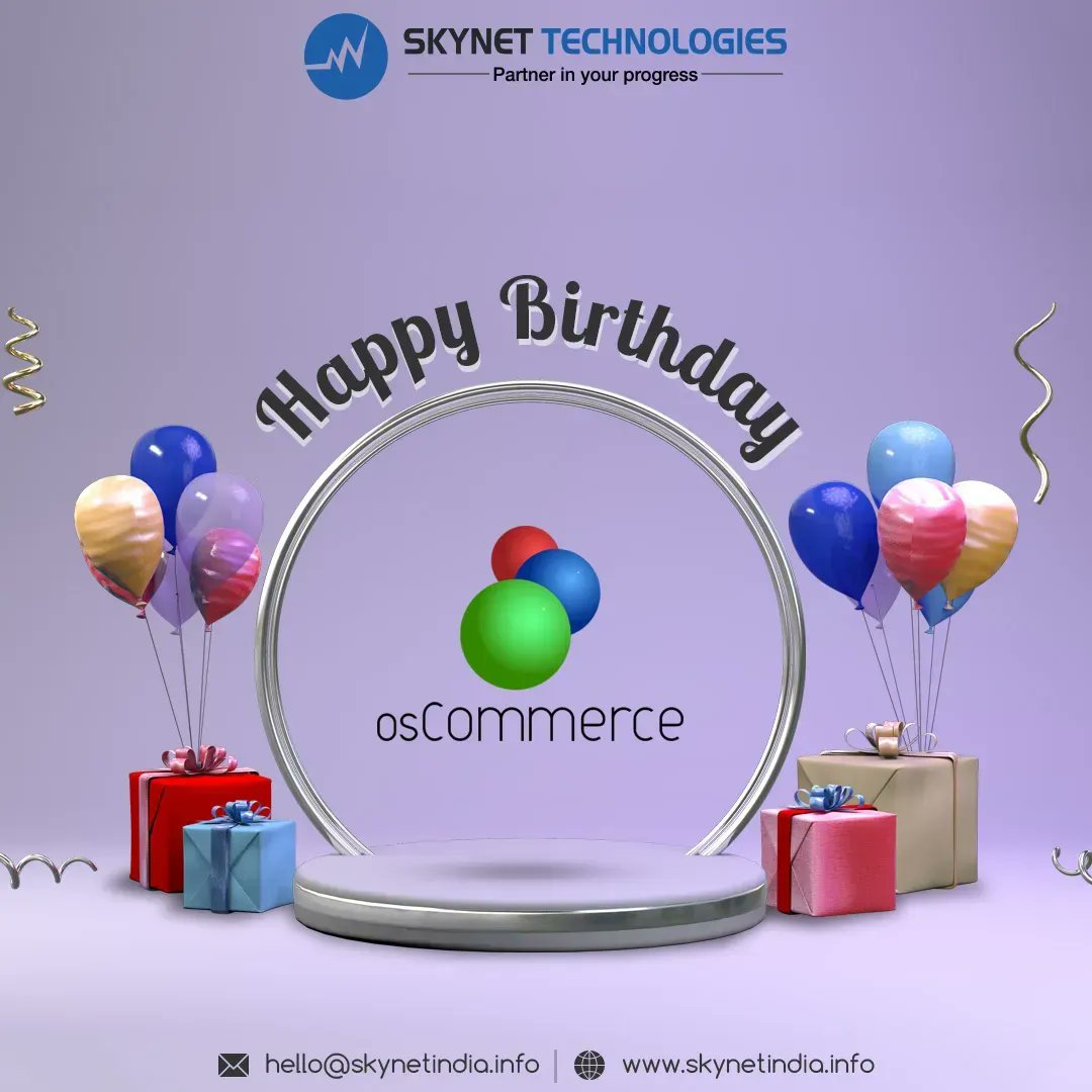 skynetindia's tweet photo. Thanks for enabling a lot of ecommerce stores. We wish you a very happy birthday, osCommerce! 🥳
#osCommerce #EcommerceStore #osCommerceDevelopment https://t.co/yuZT7E64cj