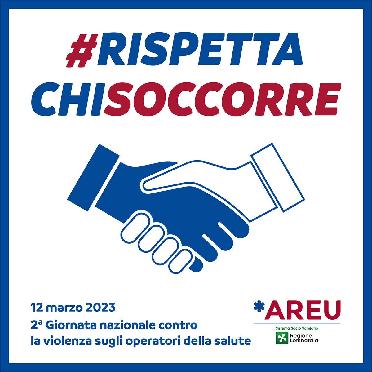 AREULombardia's tweet photo. 12 marzo 2023
2ª Giornata nazionale di educazione e prevenzione contro la violenza nei confronti degli operatori sanitari e socio-sanitari.
#RispettaChiSoccorre https://t.co/JwSYBcyY2K