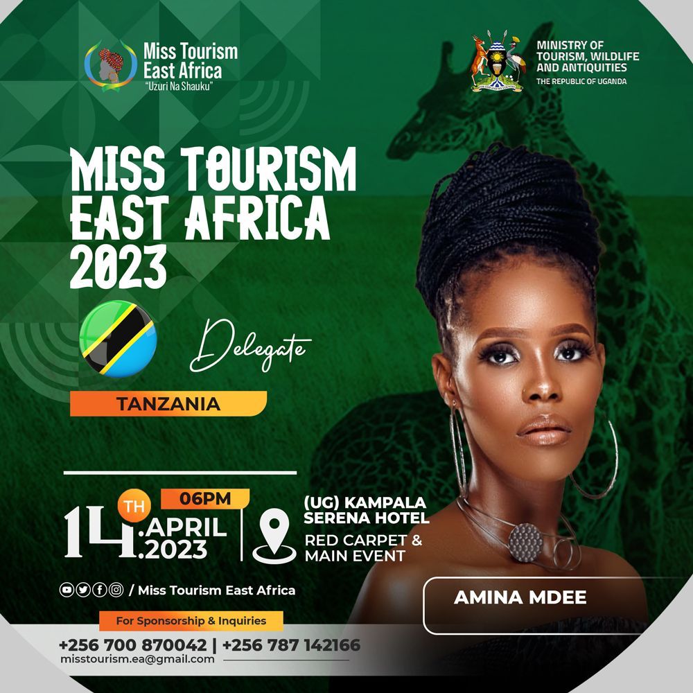 misstourismea's tweet photo. Meet the beautiful Amina Mdee. She will be representing Tanzania at the miss tourism east Africa beauty pageant come 14th April at Kampala Serena hotel. 
#beautybeyondborders
@misstourismtanzaniaofficial 
@MTWAUganda
@kampalaserenahotel 
@hotel_lavena 
@uwec_entebbezoo https://t.co/Up0MKAsgDu