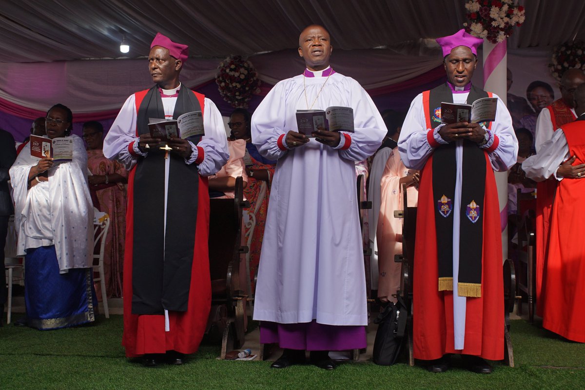 UCUniversity's tweet photo. Today the people of the Diocese of North Kigezi will receive their 6th Bishop, the Rev. Onesimus Asiimwe.
In a few minutes, he'll be consecrated and enthroned at Emmanuel Cathedral, Kinyasano, Rukungiri. #Apply2UCU #spiritualsunday https://t.co/0TdU93qO1u
