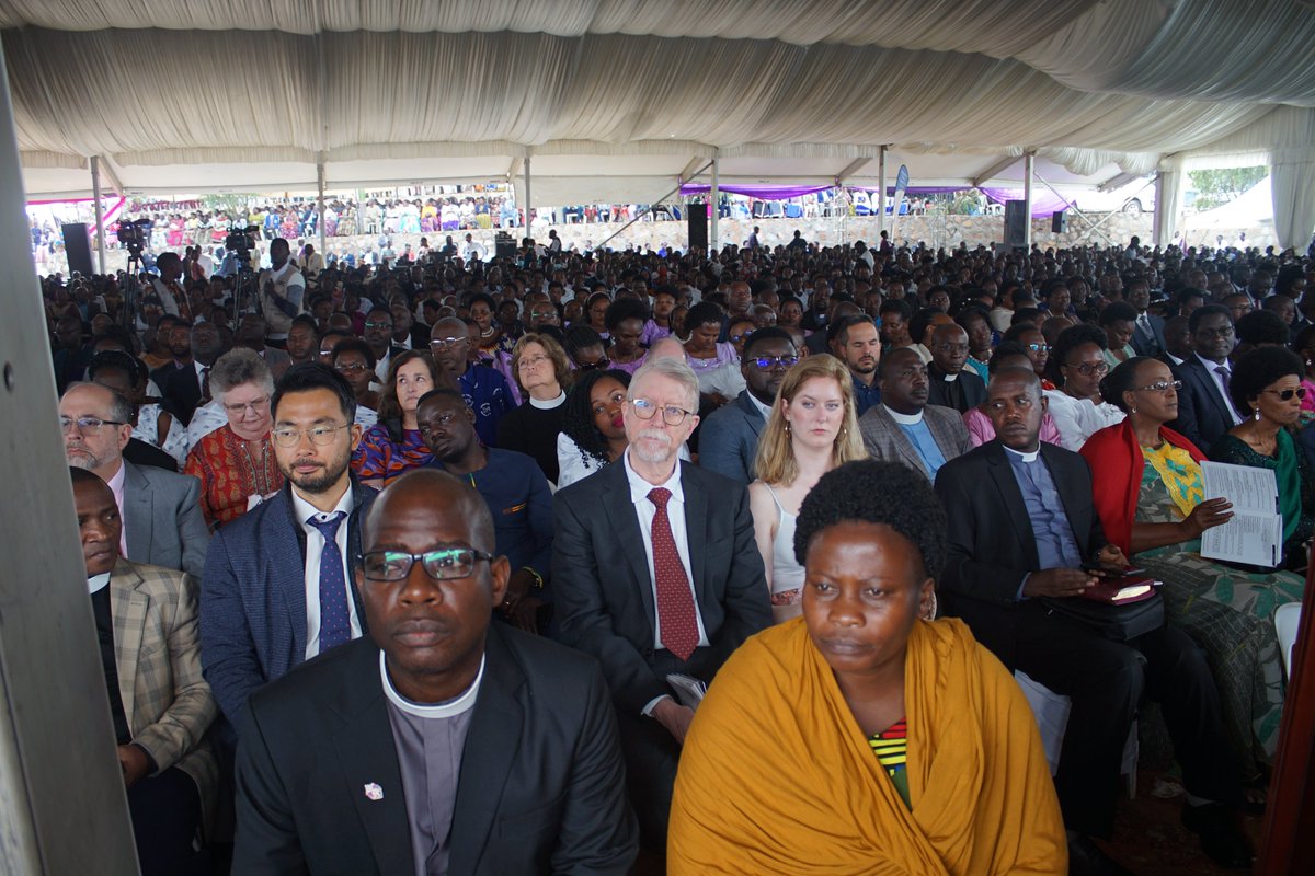 UCUniversity's tweet photo. Today the people of the Diocese of North Kigezi will receive their 6th Bishop, the Rev. Onesimus Asiimwe.
In a few minutes, he'll be consecrated and enthroned at Emmanuel Cathedral, Kinyasano, Rukungiri. #Apply2UCU #spiritualsunday https://t.co/0TdU93qO1u