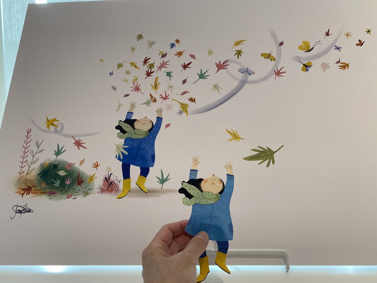 Josée Bisaillon a donné la présentation sur son travail d’illustration et ses albums en montrant les pièces originales de son collage. C’était magnifique!  ジョゼさんのトークイベントはイラストレーターのお仕事、彼女のコラージュの作風がとても良く分かるものでした。#francophonie2023