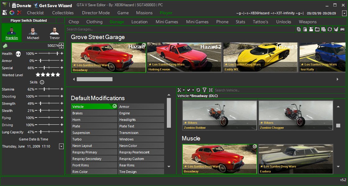Grand Theft Auto V Save Editor by XB36Hazard for GTA 5