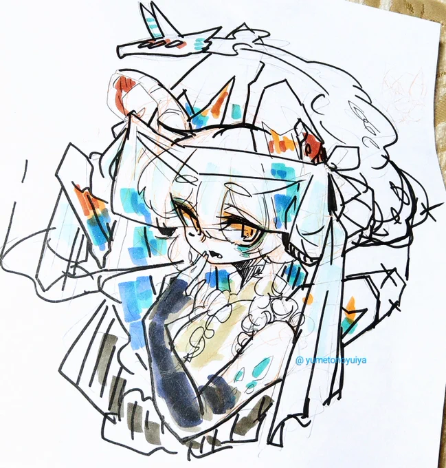 ラフ兼下書き。紙はウォーターフォードでした 