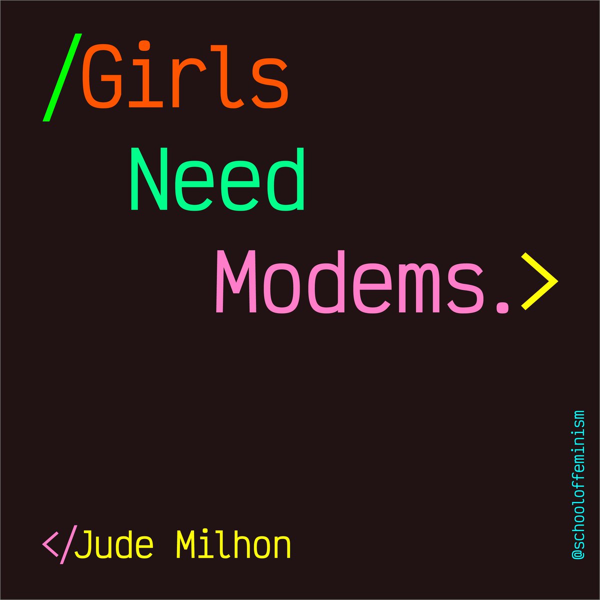 #TalDíaComoHoy nacía Jude Milhon. Más conocida por el nick de Saint Jude, es la madre del ciberpunk. Programadora, hacker, escritora, feminista, rebelde, defensora de los ciberderechos. 

Suya es la famosa frase "Girls need modems!" #WomenInSTEM