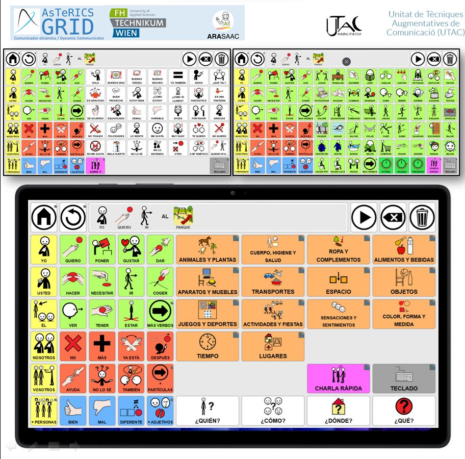 Dos comunicadores robustos de la UTAC en AsTeRICS Grid😮‼
🤩‼"Compartimos dos comunicadores elaborados a partir del vocabulario nuclear de la UTAC con pictogramas de ARASAAC" 😮 
👉Descargar los comunicadores desde:
✅aulaabierta.arasaac.org/comunicador-as…