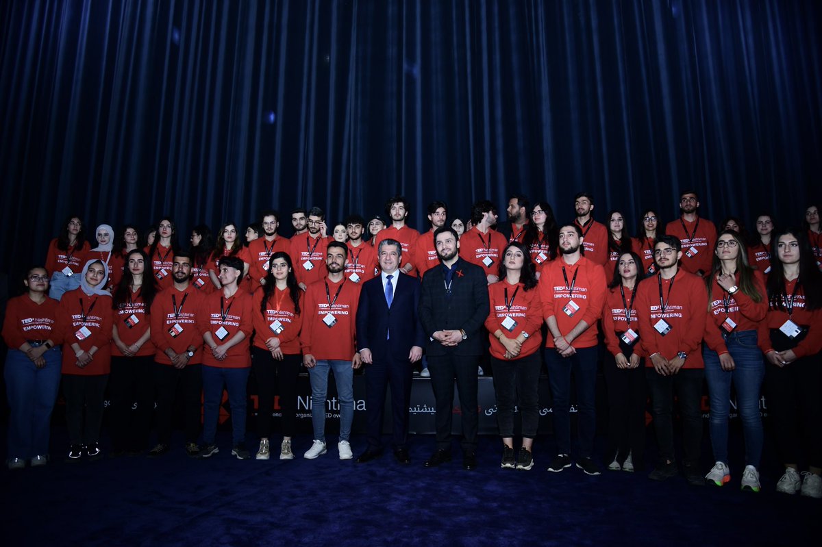 rawand_hussen's tweet photo. Thread:
The valuable presence of H.E. @masrourbarzani to #TEDxNishtiman 2023:
- More than 1500 selected people attended the program among the 5000 applied applicants.
- H.E. visit was a morale boost for the 150 volunteers, who felt appreciated for their hard work.. https://t.co/RrTq6IN7XA