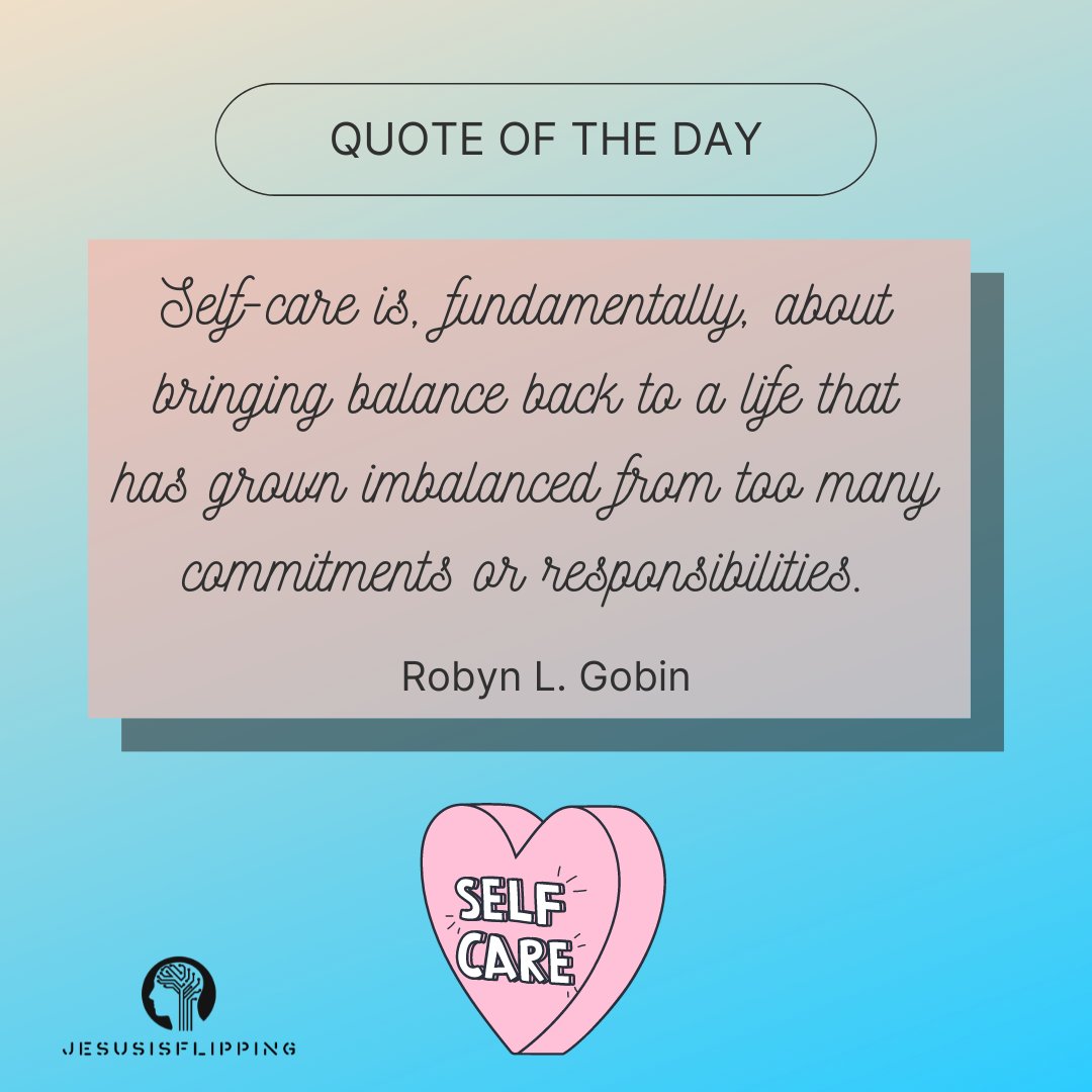 flipped_quotes's tweet photo. Self-care is, fundamentally, about bringing balance back to a life that has grown imbalanced from too many commitments or responsibilities. 
Robyn L. Gobin, The self-care prescription

#goodmorning #quotes #motivation #flippedquotes #HaveAGreatDay #quoteoftheday #HappySunday https://t.co/wCiYFbLgsQ