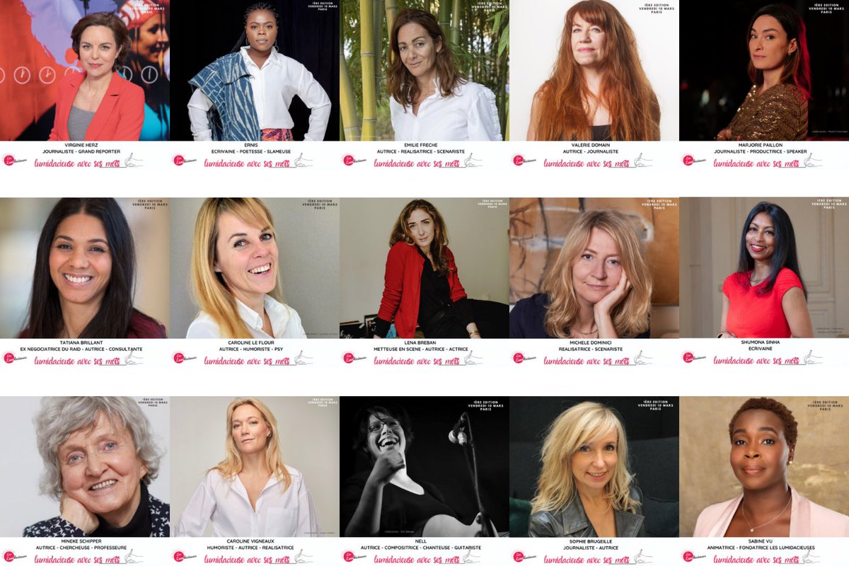 Lumidacieuse avec ses mots 1ère édition c’était avec 🥳🤩🤩🤩 15 femmes lumineuses et audacieuses qui écrivent pour l’égalité : journaliste , écrivaine, slameuse , humoriste , chanteuse, scénariste… 💪le droit à la parole c’est tous les jours !!!