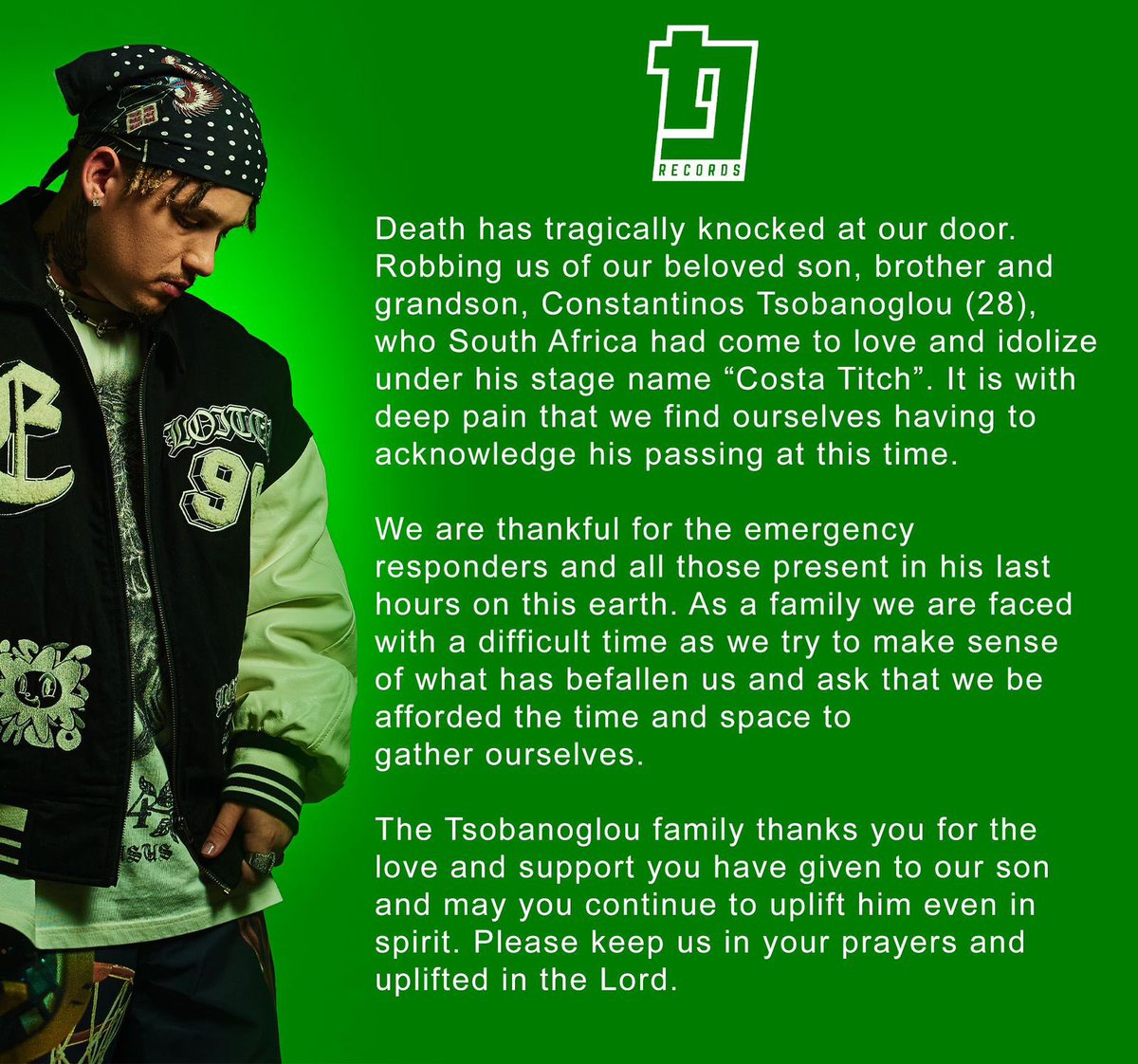 PhilMphela's tweet photo. Official statement 

#RIPCostaTitch https://t.co/UXTrFwX01B