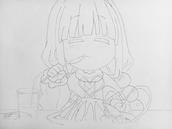 #カンナカムイ#小林さんちのメイドラゴンS #模写#アナログイラスト カンナちゃんの模写です(*´艸｀*)1期2期とも可