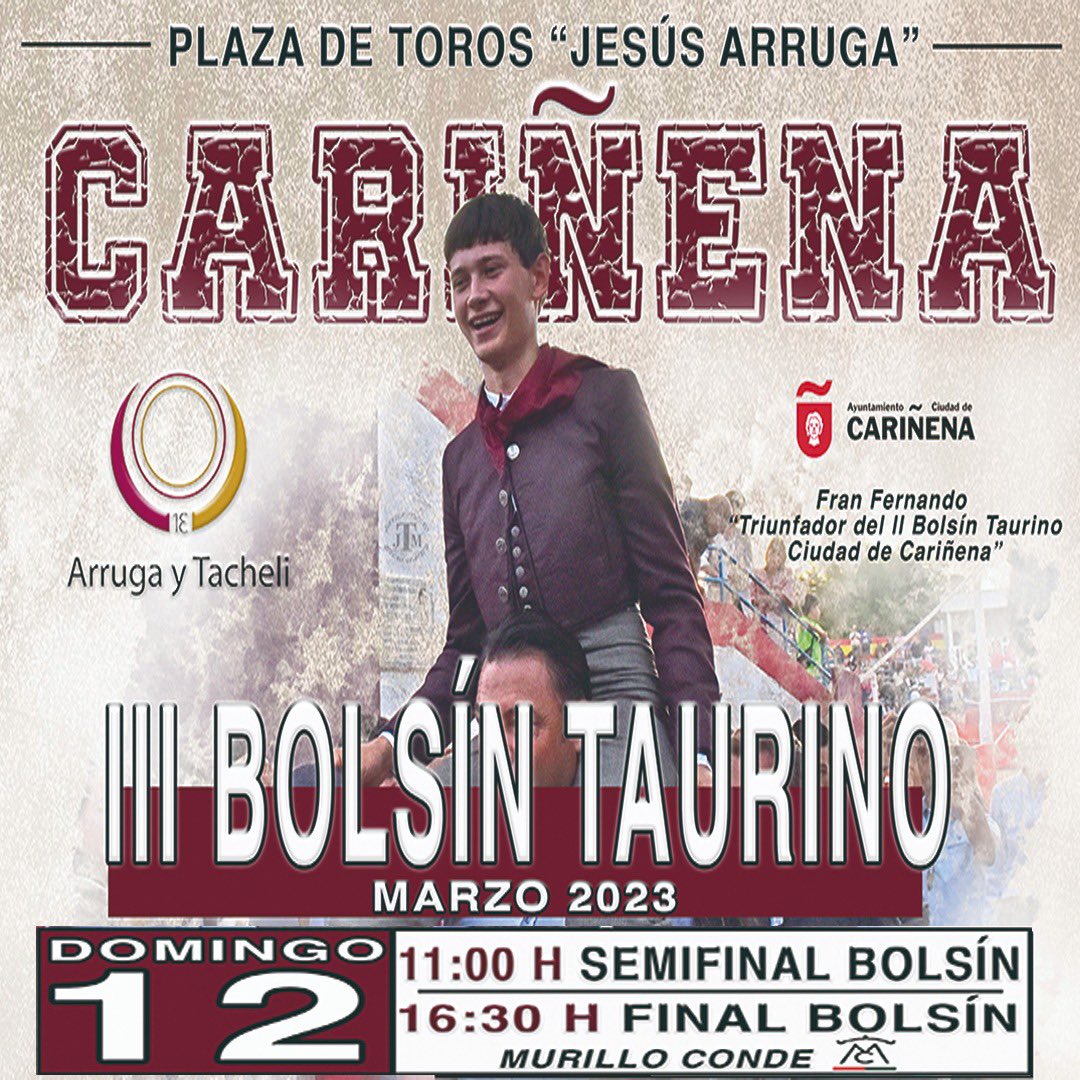 Arrugatacheli's tweet photo. Hoy celebramos el Bolsin !!
Quien será el triunfador..??

Os esperamos en la plaza de toros , la entrada es gratuita 

#arrugaytacheli #plazadetoros #jesusarruga #torero #bolsin https://t.co/gqJuwL4xxx
