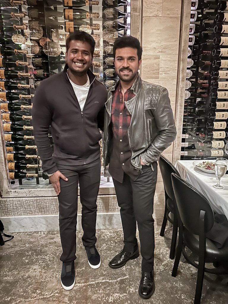 A very coolest person I have ever saw! It was pleasure meeting you @AlwaysRamCharan anna❤️ #fanboymoment❤️ #oscars95
