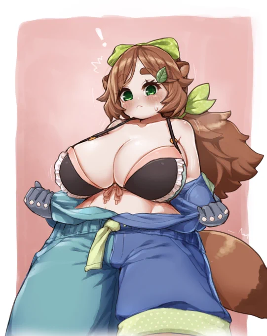 依頼絵納品しました!「Vtuberのきぬた博士を描いてください!衣装は新衣装のランジェリーユニフォームとツナギのやつで、暑くて上を脱いでるところをお願いします!」とのことでしたので、必要を感じて差分も用意しました!ツナギオフ版をな!! 