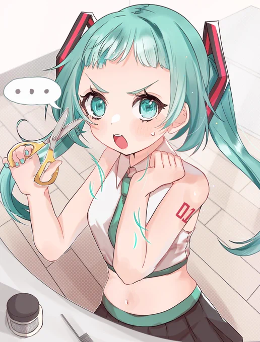 「うわー!やばい、ミクの日大遅刻だよミクさん!急いで向かわないと。準備終わった?ミクさ……」#初音ミク #ミクの日 