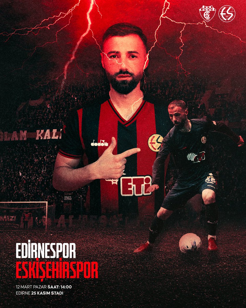 🖤 MAÇ GÜNÜ! ❤️
📢TFF 3. Lig 23. Hafta
🆚Edirnespor
🗓12 Mart 2023
⏰14.00
🏟️Edirne 25 Kasım Stadı
📲#EDRvsESK | #KaranlıkAydınlığa