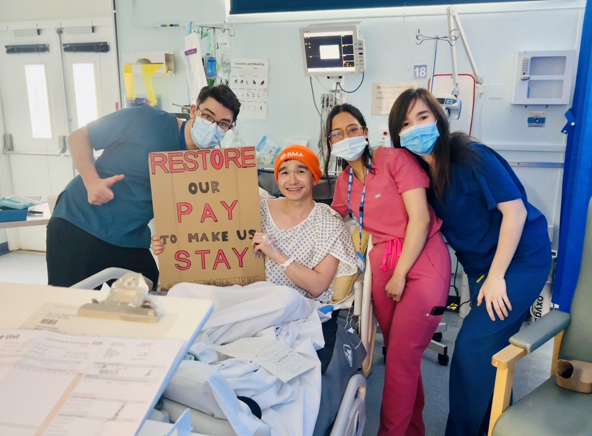 Extubated and wardable!

I’m so grateful to the most amazing colleagues around me. You have literally performed magic and saved my life for £25/hour 

You deserve better. We will win this together ❤️ strike hard! 

#fullpayrestoration #MedTwitter
