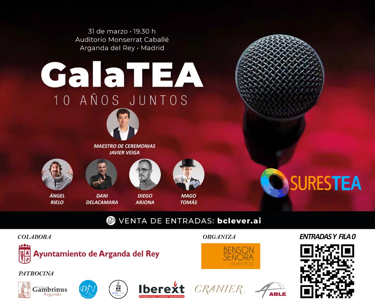 suresTEA's tweet photo. El 31 de marzo no te puedes perder la gran gala que hemos organizado. Estarás contribuyendo a financiar, el gran proyecto que tenemos en curso, y que ese día detallaremos, para todas las personas con autismo y sus familias del sureste de Madrid
#TEA #galaTEA #suresTEA #TEAnimas https://t.co/s9s7FqxagT