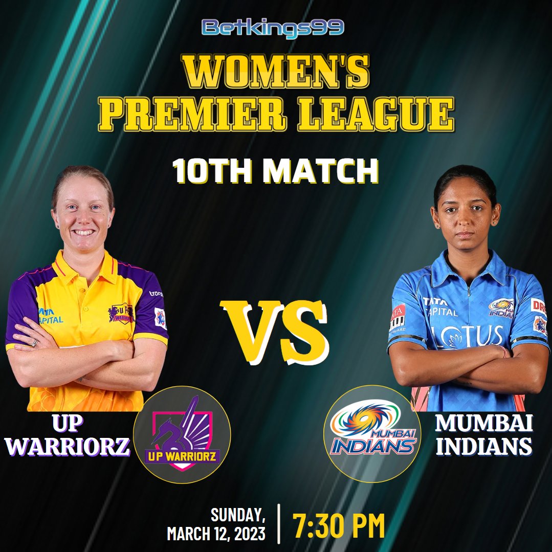 Betkings99's tweet photo. Battle lines are drawn as UP Warriorz and Mumbai Indians clash in a WPL showdown, with both teams ready to leave it all on the field in pursuit of victory. 🔥🏏

Place your bet on your team now and win big with Betkings99! https://t.co/yE3hZyxgFM

#WPLAuction 
#WomensIPL https://t.co/gEhBjbWRSk