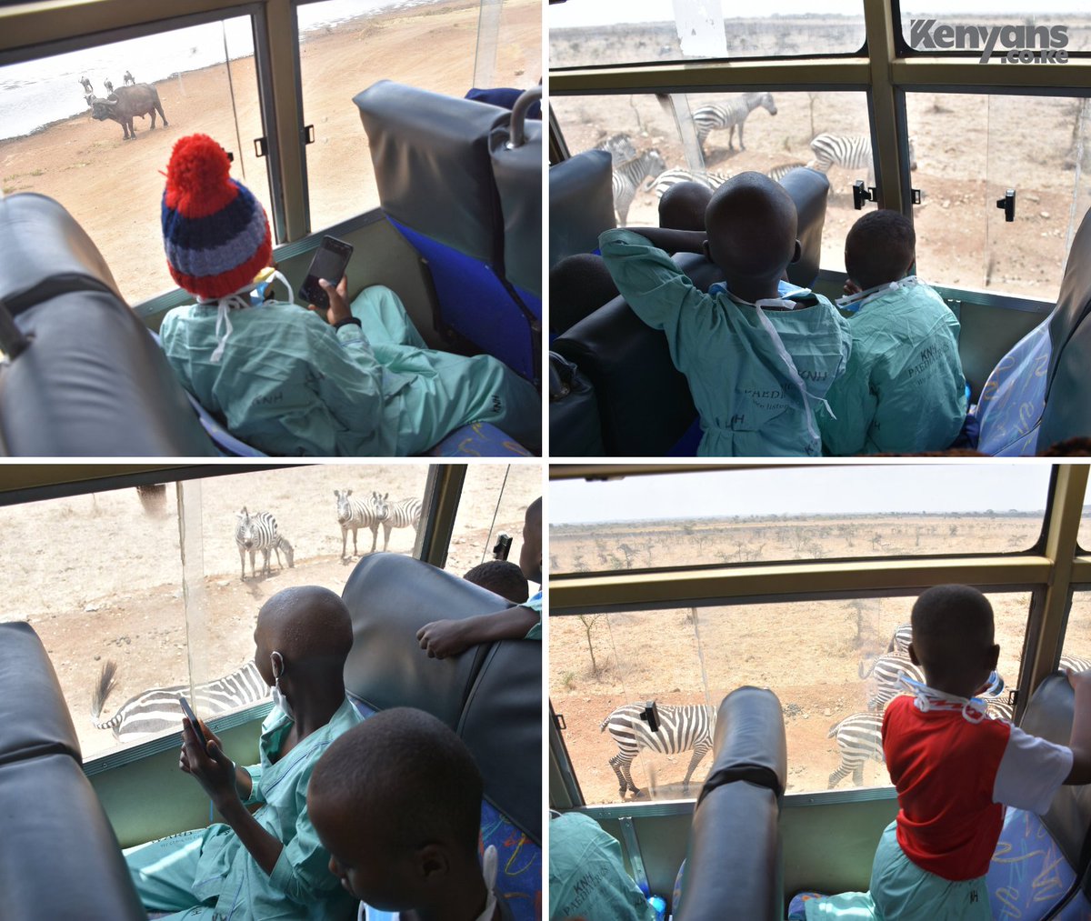 Children suffering from cancer at Kenyatta National Hospital given a tour of the Nairobi National Park
