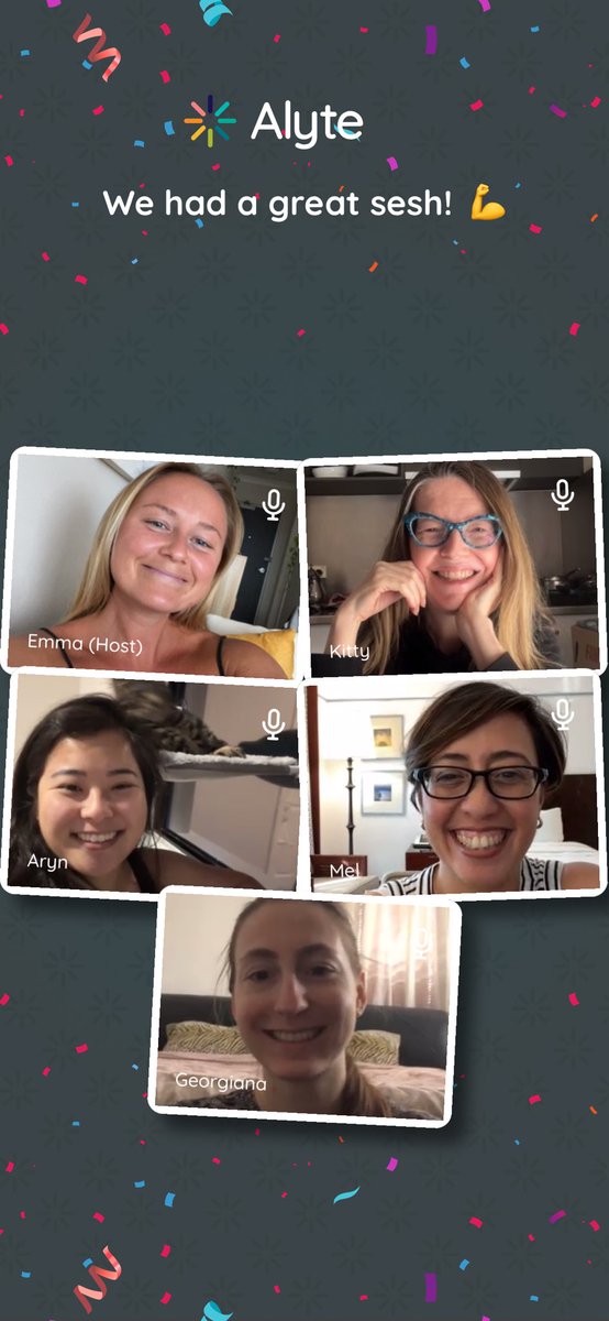 We chat and we stretch! Sunday stretch club 🙏🏻🤸‍♂️ chatting all things travel, cats, NFTs &amp; Art to yoga whilst doing a great chair-stretch class on the <a href="/HelloAlyte/">Alyte</a> app☀️ <a href="/ArynKimura/">Aryn Kimura</a> <a href="/mqkansil/">Melanie Kansil</a> <a href="/kittybaroque/">kittybaroque (💫,💫) (☁️,💖)</a> <a href="/georgianabirdan/">Georgiana</a>