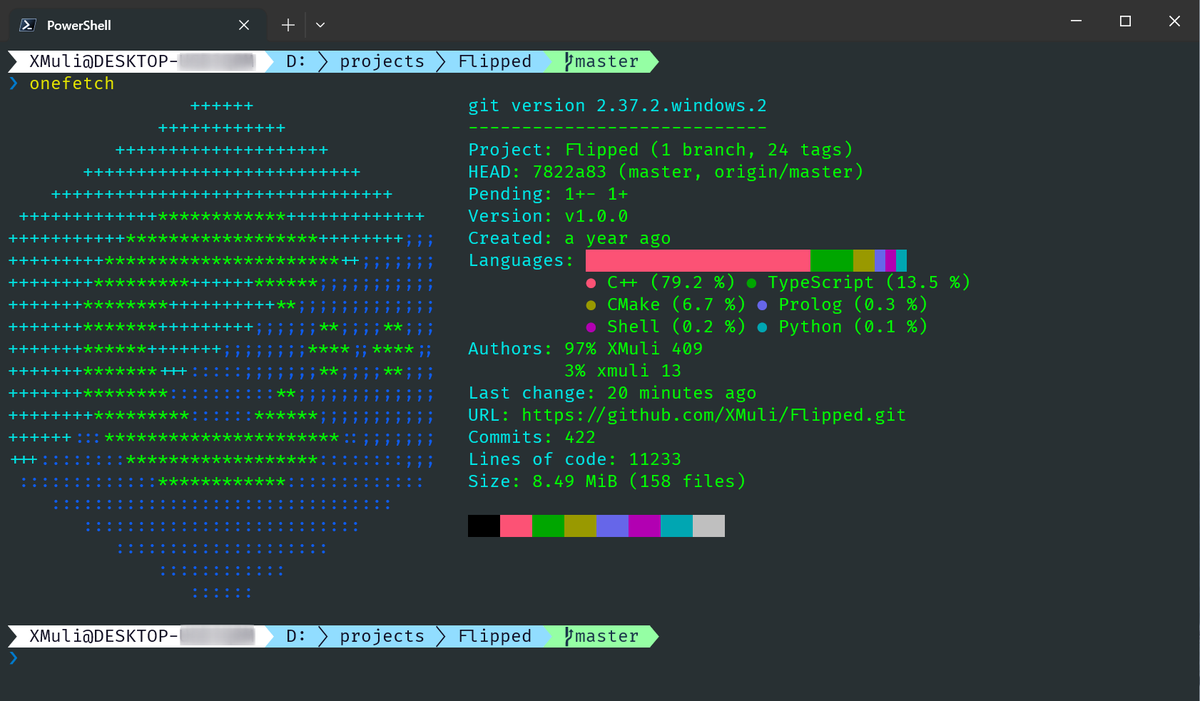 xmuli-on-twitter-windows-terminal-powershell-7-ohmyposh-git