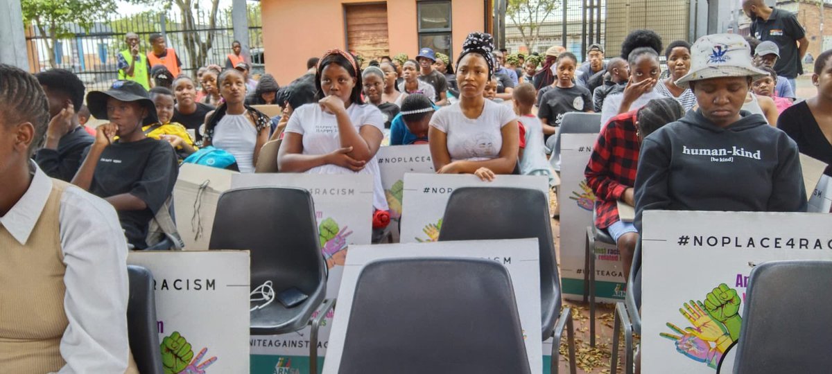 KathradaFound's tweet photo. Today @KathradaFound and @AntiRacismNet launched  the 8th Anti-Racism Week campaign at Sharpeville.

The action week, coinciding with Human Rights Month, aims to create public awareness about racism.

The programme today consisted of a visit to the Phelindaba Cemetery. https://t.co/sgGKEXYtgN