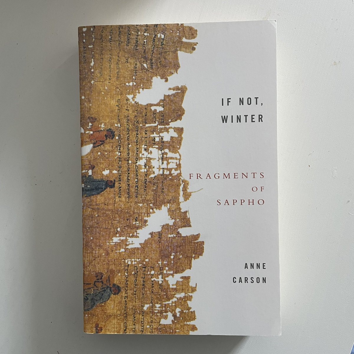 aodtheatre's tweet photo. There is real beauty in fragments of an ancient text…

Anne Carson’s translations of Sappho really highlight that beauty.

What’s your favourite line?

#SundayRead #ClassicsTwitter #BookTwitter #Poetry #AnneCarson https://t.co/cJuGFe8so2