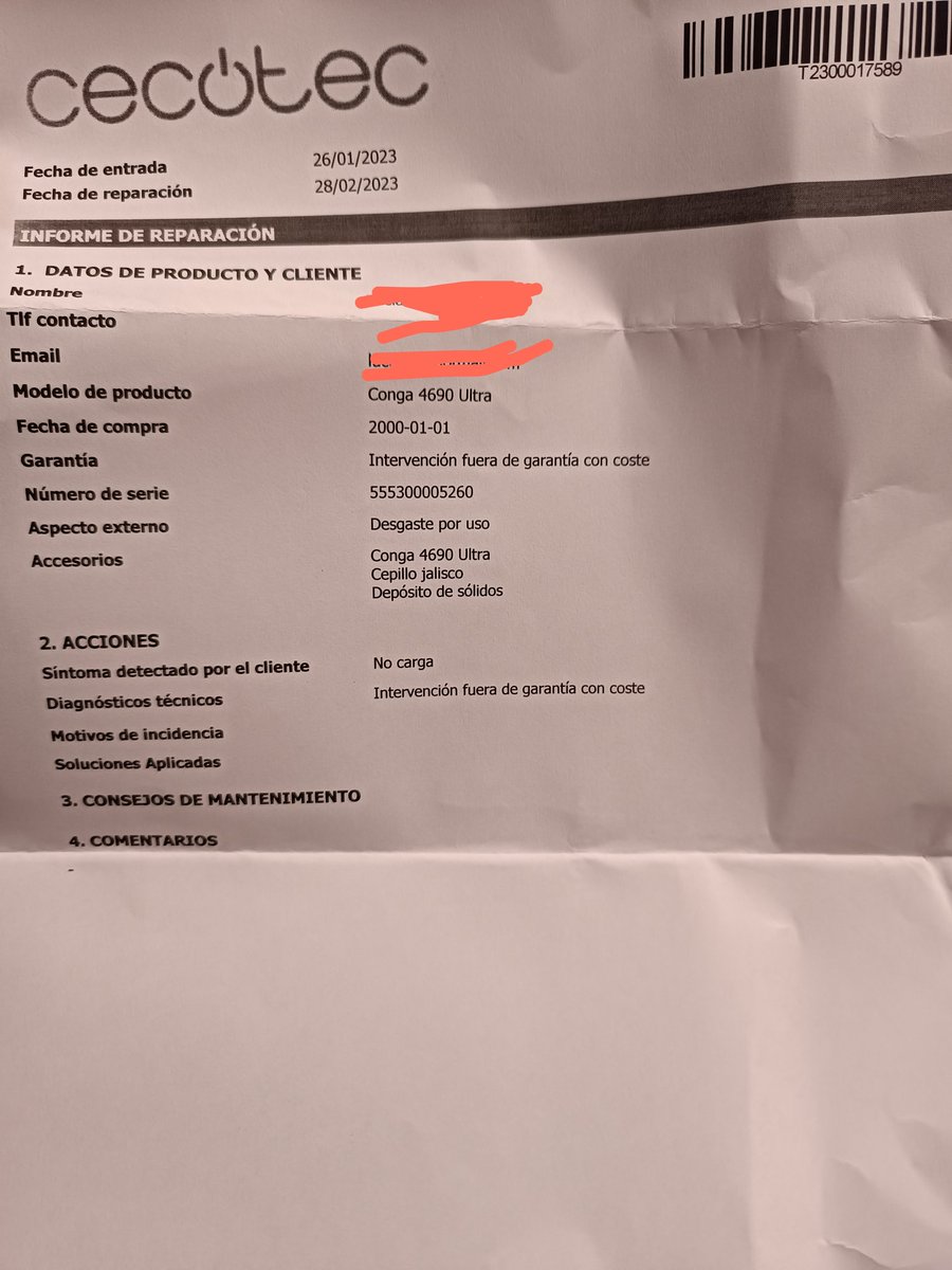 davidriveira's tweet photo. Pues que dice @CECOTECoficial que no entra en garantía una conga que no carga, que es por el uso...cuando no tiene ni dos años. Alucino https://t.co/TdoQVPmMG9