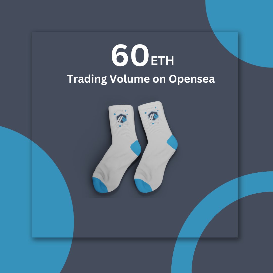 ArbitrumSocks's tweet photo. Our trading volume on OpenSea has reached 60Ξ.🥳

To celebrate the milestone we’re giving away $100 to 2 lucky winners 

-> Follow @ArbitrumSocks 
-> Tag 2 friends 
-> ❤ &amp; RT

⏳72 Hours https://t.co/aUlajt8eM8