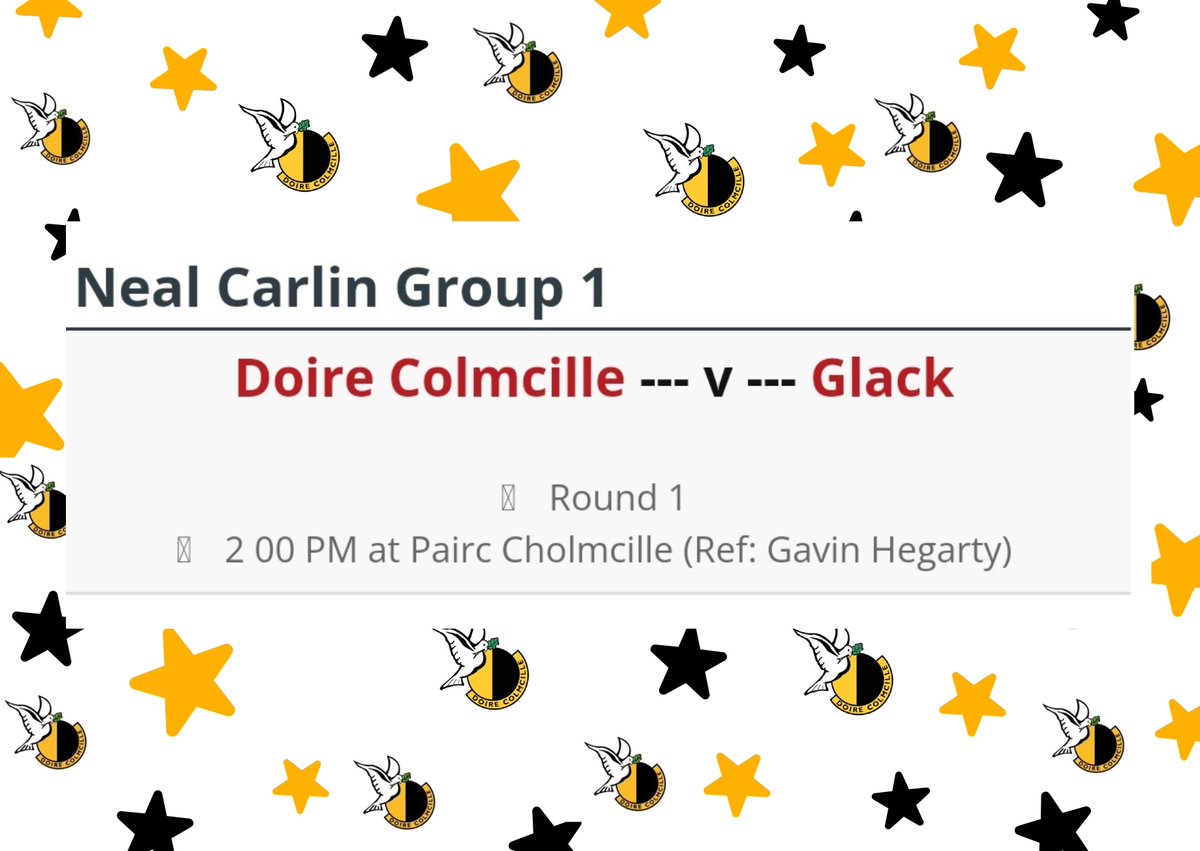 ⚫️🟡MATCH DAY TODAY🟡⚫️
🏐Seniors v Glack
🏐Throw In 2pm @ Pairc Cholmcillle
Let's get out and support them⚫️🟡
Ádh mór 🍀
Colmcille Abú🖤💛