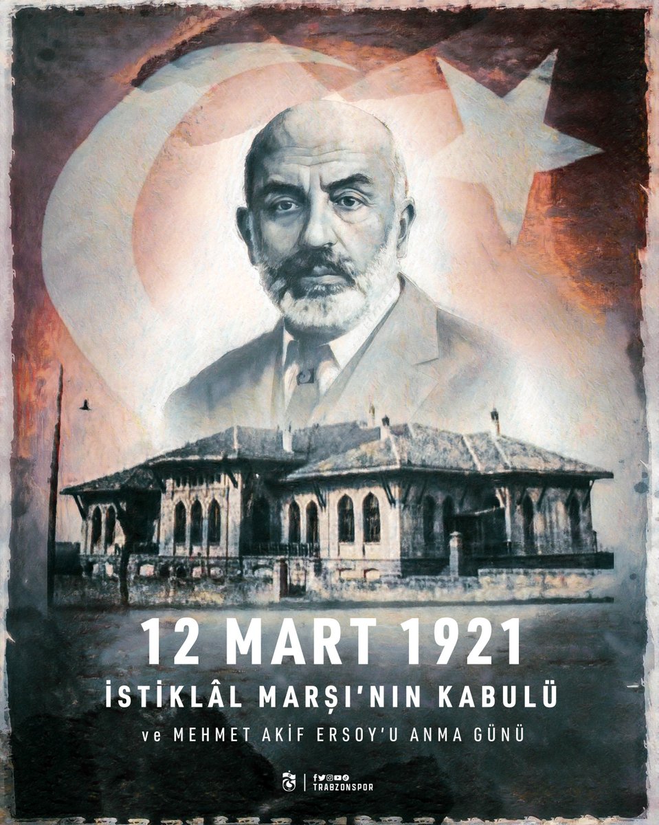 Trabzonspor's tweet photo. Bağımsızlığımızın sembolü İstiklal Marşımızın kabul edilişinin 102. yıldönümü kutlu olsun https://t.co/5Q3zimHf9H